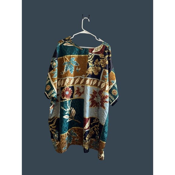 Naqui New York Womens 3XL Floral Patchwork Caftan Top V-Neck Elegant Boho Style - Picture 5 of 7